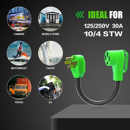 Vista 15 de NEMA 14-30P a 14-30R/14-50R Divisor adaptador Y para secadora, cable adaptador de enchufe de salida de secadora de 4 puntas, 250 voltios, 10 AWG