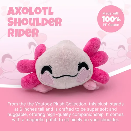 Vista 2 de Youtooz Youtooz Plush Collection - Jinete de hombro de 6 pulgadas de Axolotl magnético suave coleccionable