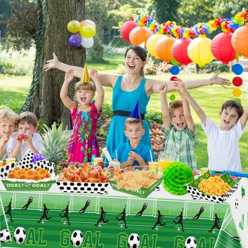 Vista 8 de 96 bandejas de papel para comida de fútbol y nachos, bandejas desechables para servir con papel de revestimiento resistente a la grasa, hojas