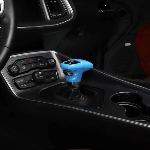 Vista 5 de Voodonala Para Challenger Charger ABS Perillas de palanca de cambios para Dodge Challenger Charger Accesorios 2018-2022 Durango Blue 3 piezas