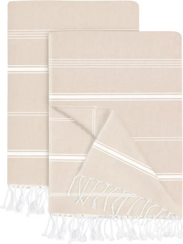 Vista 17 de Utopia Towels Paquete de 2 toallas de playa turcas, de 40 x 72 pulgadas, de gran tamaño, 100% algodón, sin arena, ligera, absorbente, de secado