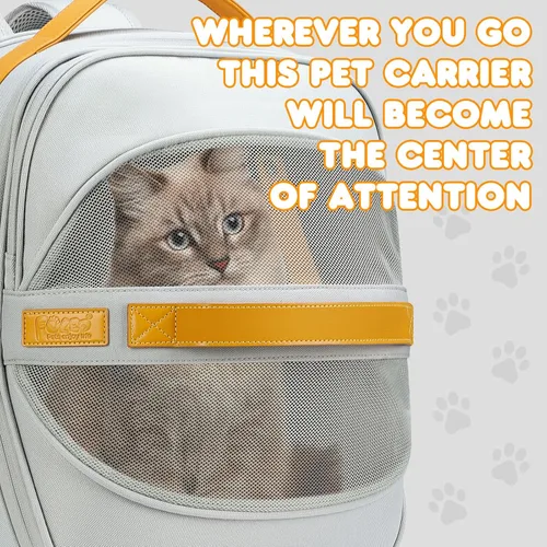 Vista 4 de Pet Carrier Backpack - Breathable Mesh Soft Cat Carrier for Small Dogs and Cats -Travel Outdoor Cat Backpack Bag - airline approved Dog Carrier