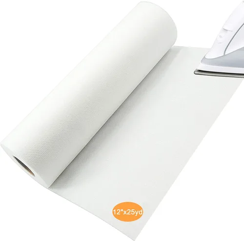 New Brothread - Estabilizador de bordado desprendible para máquina de coser, malla invisible, fusible para plancha, rollo de 12" x 25 yardas - Peso