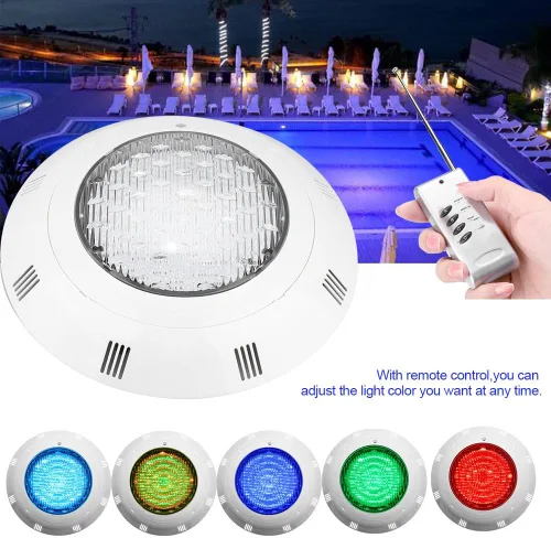 Vista 3 de Zerodis AC 12V 24W RGB 7 Color Piscina Brillante LED Luz Lámpara Subacuática con Control Remoto