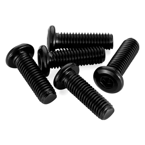 Vista 7 de Pernos Allen de cabeza hexagonal M4 x 6mm, tornillos de cabeza redonda plana con hexágono interior, tornillos para muebles, acero al carbono, rosca