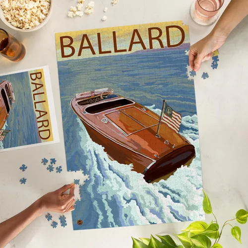 Vista 2 de Ballard, Seattle, Washington, Wooden Boat (1000 Piece Puzzle, Challenging Jigsaw Puzzle for Adults, Made in USA)