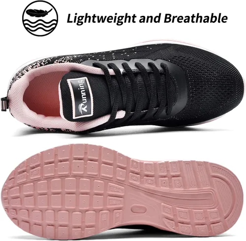 Vista 3 de RomenSi Tenis deportivos para mujer, transpirables, de moda, para gimnasio, caminar, tenis (talla 5.5-10 B (M) de EE. UU