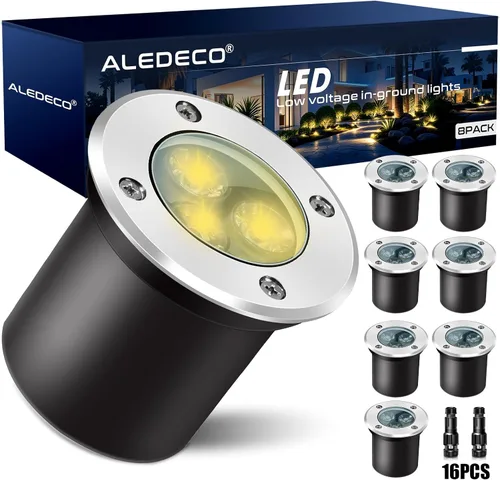 Vista 12 de Paquete de 8 luces RGB de bajo voltaje que cambian de color con Connecotrs 3W LED 12V luces interiores al aire libre impermeables bien iluminación