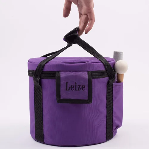 Vista 2 de Leize Cuenco cantante de cristal de cuarzo F Note 432 Hz Heart Chakra Blanco 8" con estuche de transporte resistente Suede Striker