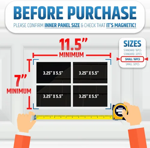 Vista 2 de Ventanas magnéticas fuertes y brillantes para puerta de garaje (tamaño pequeño), se ven como paneles de ventana reales, paneles sintéticos, fáciles