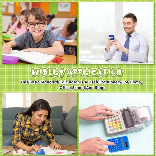 Vista 4 de LEIFIDE Paquete de 24 calculadoras de bolsillo, calculadora básica de 4 funciones, pantalla de 8 dígitos, funciona con pilas, para escritorio