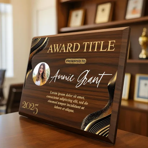 Vista 6 de Placa de madera personalizada vertical de 8 x 10 pulgadas para premios y trofeos, placa de premio personalizada para empleados del mes, regalos