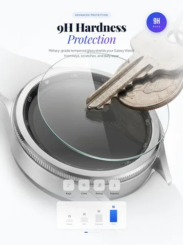 Vista 3 de iDaPro Protector de pantalla de vidrio templado para Samsung Galaxy Watch 6 Classic de 1.850 in, dureza 9H, antiarañazos, sin burbujas, fácil
