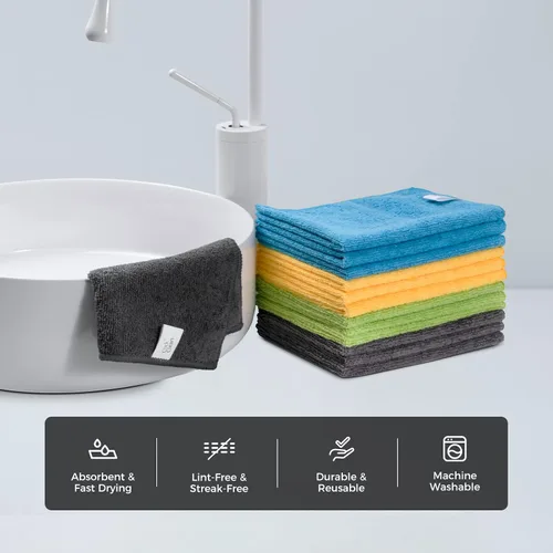 Vista 3 de CLICK CLEAN 12 paños de limpieza de microfibra con 2 botellas de spray y 10