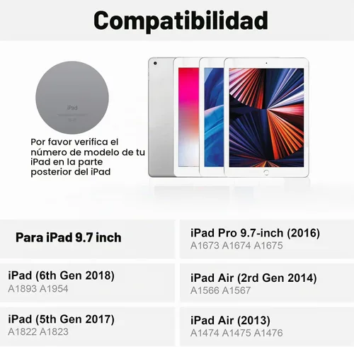 Vista 2 de NOKBABO Funda de teclado para iPad Pro de 9.7 pulgadas, iPad 2018 6ª generación, iPad 5ª generación 2017, iPad Air 2 y 1 con teclado, cubierta Azul