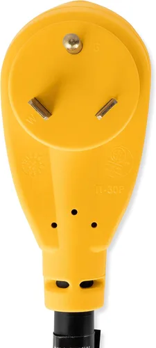 Vista 5 de Camco 12" PowerGrip Dogbone Electrical Adapter with Handle 30 amp Male to 15 amp Female (55155)