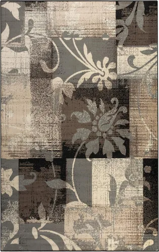 BNM - Alfombra de área pequeña para interior con respaldo de yute, decoración geométrica floral para sala de estar, cocina, dormitorio, oficina,