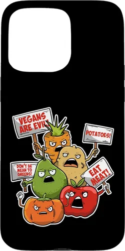 Vista 28 de iPhone 16 Veggie Protest Funny Sayings Vegetable Puns Vegan Jokes Gift Case