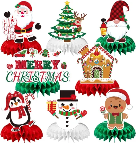 Vista 22 de JULMELON 8 piezas de decoración de mesa del 4 de julio, centros de mesa 3D de doble cara del 4 de julio para mesas, decoración patriótica