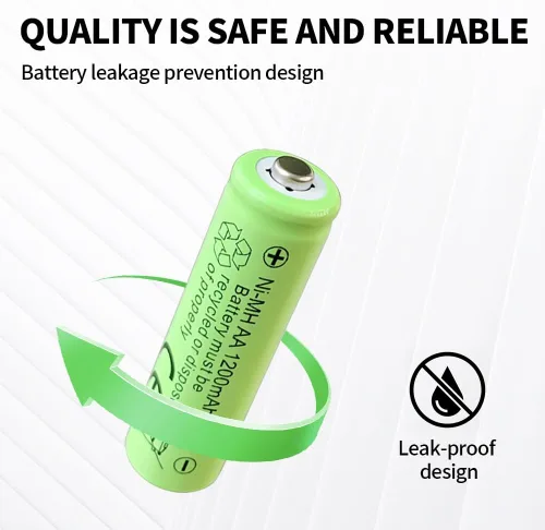 Vista 8 de Batería recargable AA de 1200 mAh, NiMH, recarga hasta 1000 veces, precargada (8 unidades)