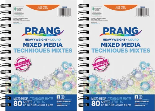 Vista 5 de Art Street Diario de medios mixtos, pesado, 8-1/2" x 5-1/2", 80 hojas