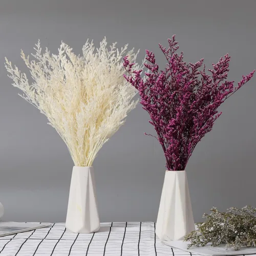 Vista 4 de Ramo de flores secas, paquete de flores de caspia seca, lavanda floral, arreglos florales de aliento de bebé para decoración de boda, corona