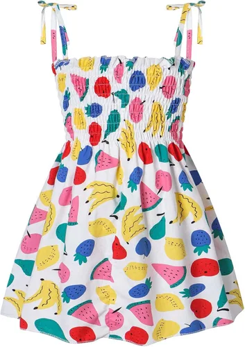 Wolfast Ropa de bebé verano con estampado de girasol en la playa, vacaciones bohemias, dulces, vestido para niñas, faldas sueltas, conjunto de