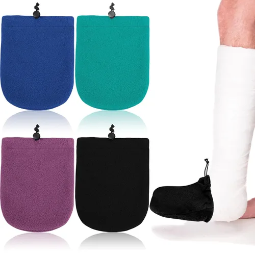 Vista 10 de Cuffbow Paquete de 4 calcetines de punta fundida suaves y cálidos para hombres y mujeres, ajustables, con cordón (negro, morado, gris, azul)