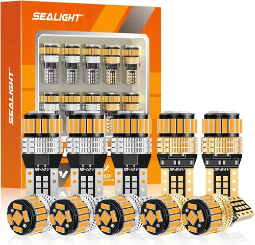 Vista 13 de SEALIGHT Bombilla LED de marcha atrás, bombilla LED 3157 blanca, 6000 K súper brillante, luz de estacionamiento de freno, 3156 3056 3457 4157 3157NA