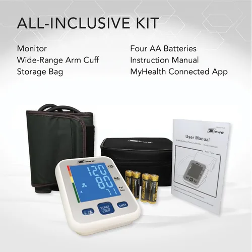 Vista 7 de Zewa Premium Automatic Blood Pressure Monitor with Bluetooth and Extra-Large Display for Android & iOS