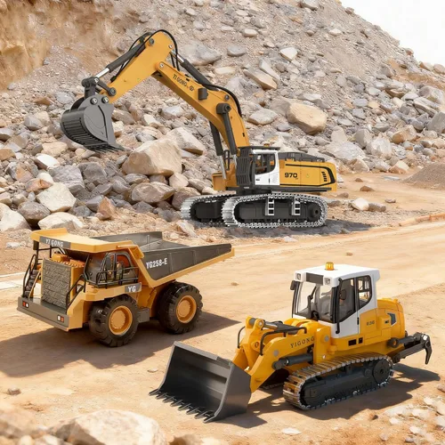 Vista 5 de KidsFaves Pro-Grade - Bulldozer de control remoto de grado profesional para adultos, modelo de construcción RC en microescala de metal con sistema