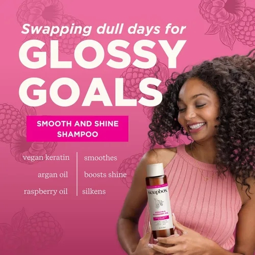 Vista 4 de Soapbox Champú de queratina Shine Boosting, champú sin sulfato duro con aceite de argán, silicona y parabenos, color seguro y vegano, 16 onzas