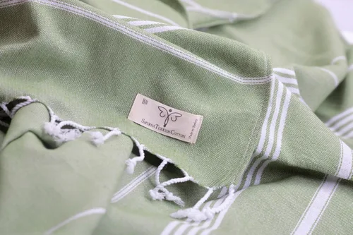 Vista 2 de SMYRNA TURKISH COTTON Classical Series - Toalla de playa turca original, prelavada, 37 x 71 pulgadas, toalla de baño peshtemal y turca para spa