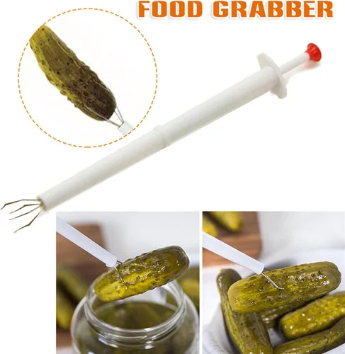 Vista 3 de Pickle Pickle Pickle, 4 piezas de herramienta de agarre de pepinillos, tenedor para cocina, alimentos, pimienta, oliva, garras de acero inoxidable