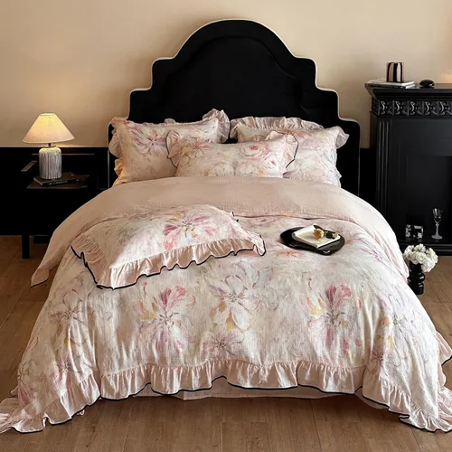 Vista 83 de HighBuy Funda de edredón floral de algodón, floral, coquette, fundas de edredón ligeras, suaves para niñas, juego de ropa de cama estilo jardín
