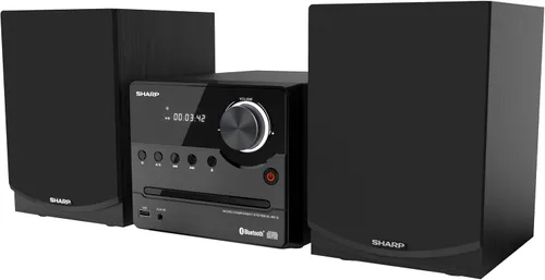 Vista 2 de Sistema de Audio Inalámbrico Bluetooth Sharp XL-B512 Micro Componente con Reproductor de CD, Altavoces de Madera + Control Remoto, Puerto USB