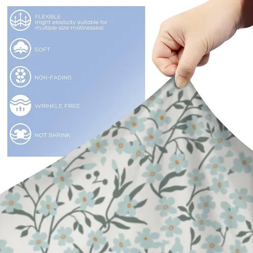 Vista 4 de Juego de funda de edredón floral tamaño Queen, 3 piezas de microfibra de flores bonitas que no irrita la piel, transpirable, con cierre