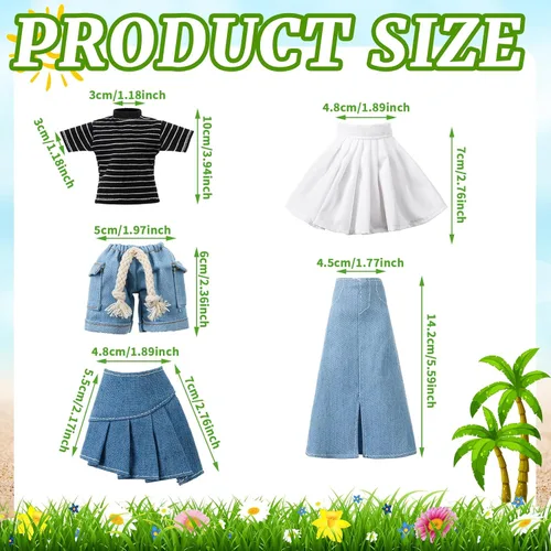 Vista 3 de Bencailor 8 piezas de ropa de muñeca de Navidad para muñecas de 11.5 pulgadas, accesorios de muñeca, suéteres, pantalones de mezclilla, ropa regular