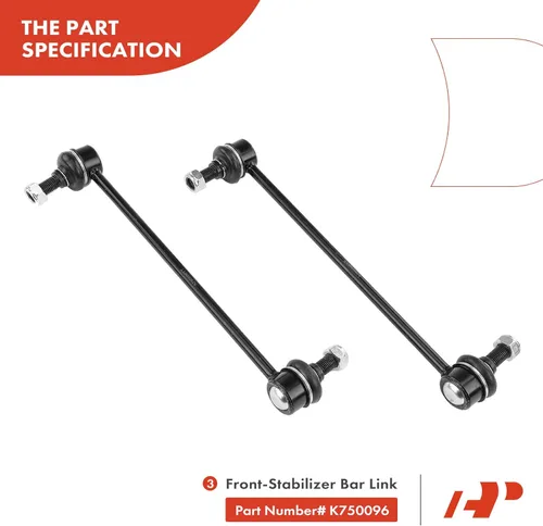 Vista 2 de A-Premium Kit de suspensión delantera, brazo de control inferior, barra estabilizadora, extremo de barra de acoplamiento, cubo de rodamiento