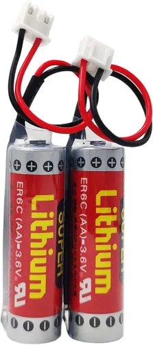 Vista 2 de MAXELL ER6C AA 3.6V 1800mAh PLC Batería para FX F2-40BL con enchufe (paquete de 5)