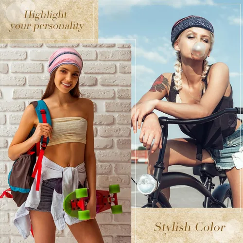 Vista 5 de Gorro holgado para mujer, 5 piezas, turbante, elástico, para el cáncer, gorros, bufanda para dormir