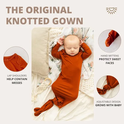 Vista 3 de Vestido de bebé extra alto, viscosa súper suave de bambú recién nacido para bebé niña y niño