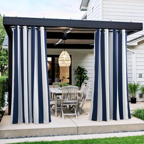 Vista 116 de NICETOWN Cortinas para Exteriores para Patio Impermeables de 84 pulgadas de Largo 2 Paneles, Cortinas de Privacidad para Exteriores con Aislamiento