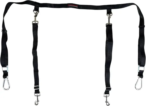 Bushwhacker Dos correas cruzadas para cama de camión para perros SUV y UTV, arnés de correa doble para mascotas con sistema de sujeción doble para