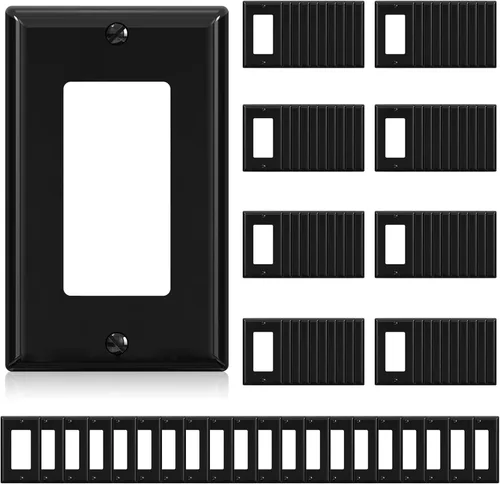 Vista 8 de ELEGRP Placa de pared decorativa para receptáculo, cubiertas decorativas de tamaño estándar de 1-gang, placas frontales de policarbonato irrompibles