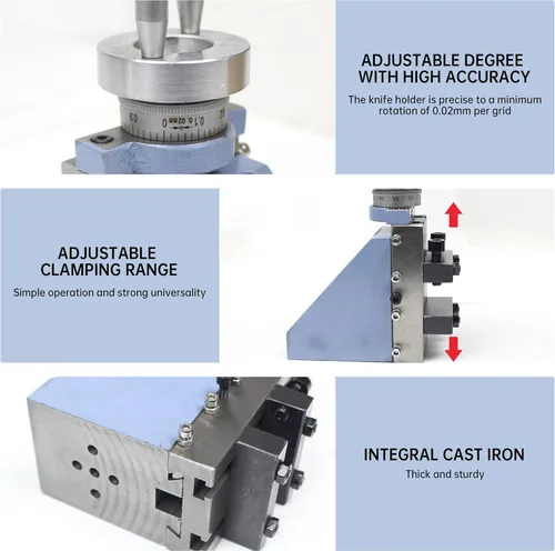 Vista 7 de CNCTOPBAOS 210 mini torno de fresado vertical portaherramientas deslizante, herramienta de torno de hierro fundido, carrera de elevación de 3.3