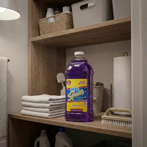 Vista 3 de Sparkle Botella de repuesto para limpiador de vidrio, fórmula original sin amoníaco, limpiador de vidrio resistente, sin dejar rayas, botella