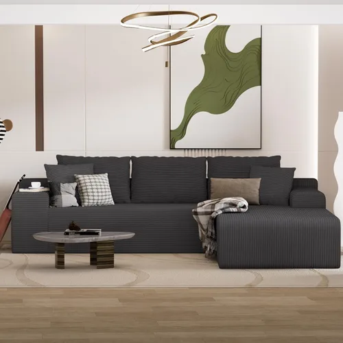 Vista 11 de NAYA 85" Corduroy Sofa Couch, Cloud Couch with Deep Seat, Compressed Boneless 3 Seater, No Assembly Required, Modern Upholstered Sofa for Living