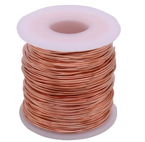 VERNUOS Alambre de cobre suave, calibre 16, 126 pies, alambre de cobre desnudo, brillante, carrete de 1 libra
