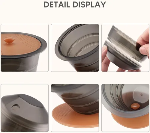 Vista 7 de Cesta de café en forma de cápsula de expreso, cesta de montaje rápido y fácil, material sin BPA, uso multifuncional, perfecta para amantes del café